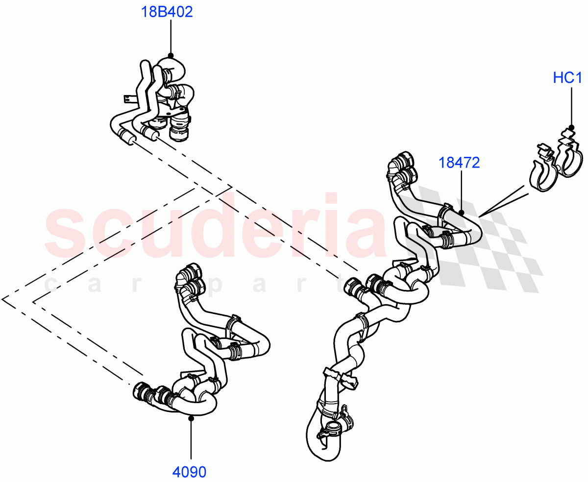 Heater Hoses(3.6L V8 32V DOHC EFi Diesel Lion) of Land Rover Land Rover Range Rover Sport (2005-2009) [2.7 Diesel V6]