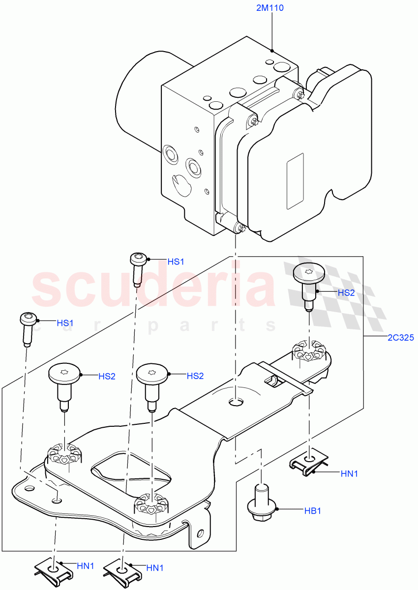 Anti-Lock Braking System (ABS Modulator, Solihull Plant Build) ((V) FROMHA000001) of Land Rover Land Rover Discovery 5 (2017+) [3.0 I6 Turbo Diesel AJ20D6]