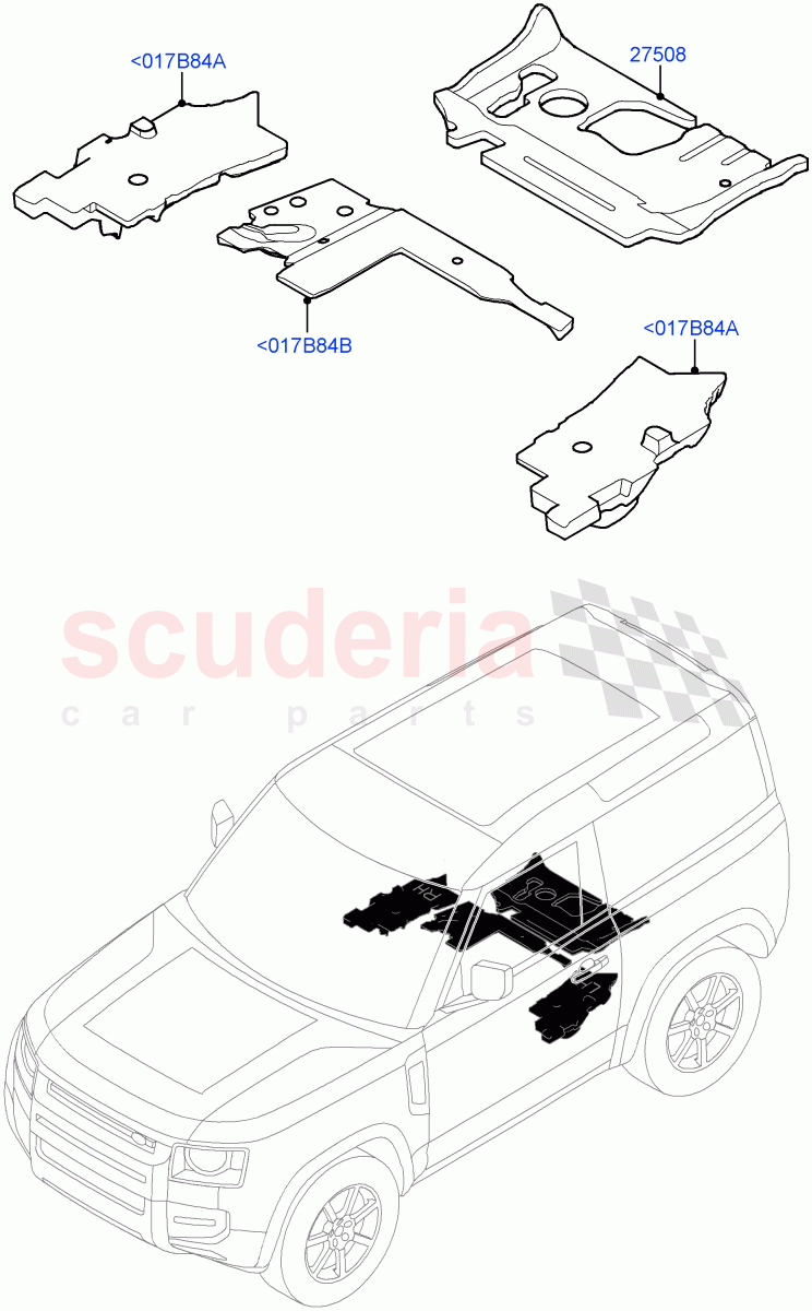 Insulators - Rear (Passenger Compartment) (Short Wheelbase) of Land Rover Land Rover Defender (2020+) [2.0 Turbo Diesel]