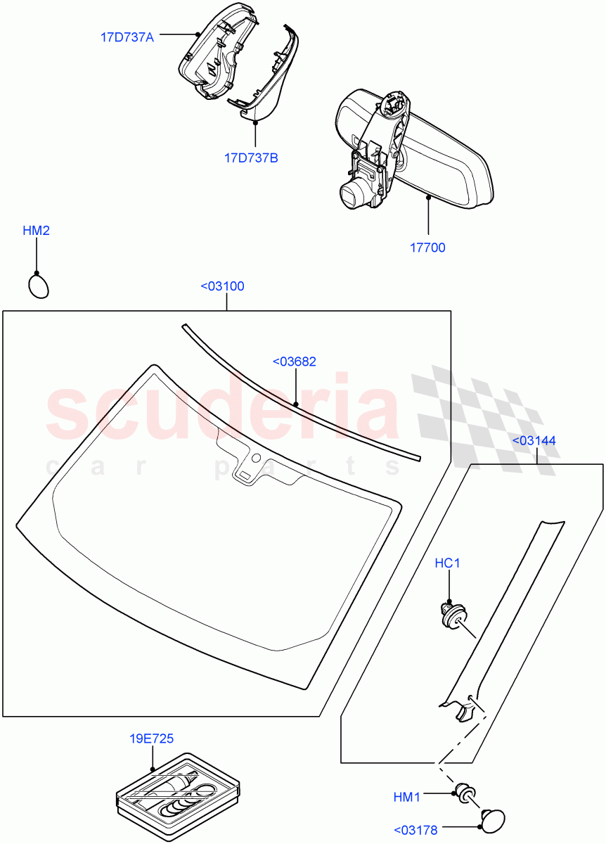 Windscreen/Inside Rear View Mirror ((V) FROMAA000001) of Land Rover Land Rover Range Rover Sport (2010-2013) [5.0 OHC SGDI NA V8 Petrol]