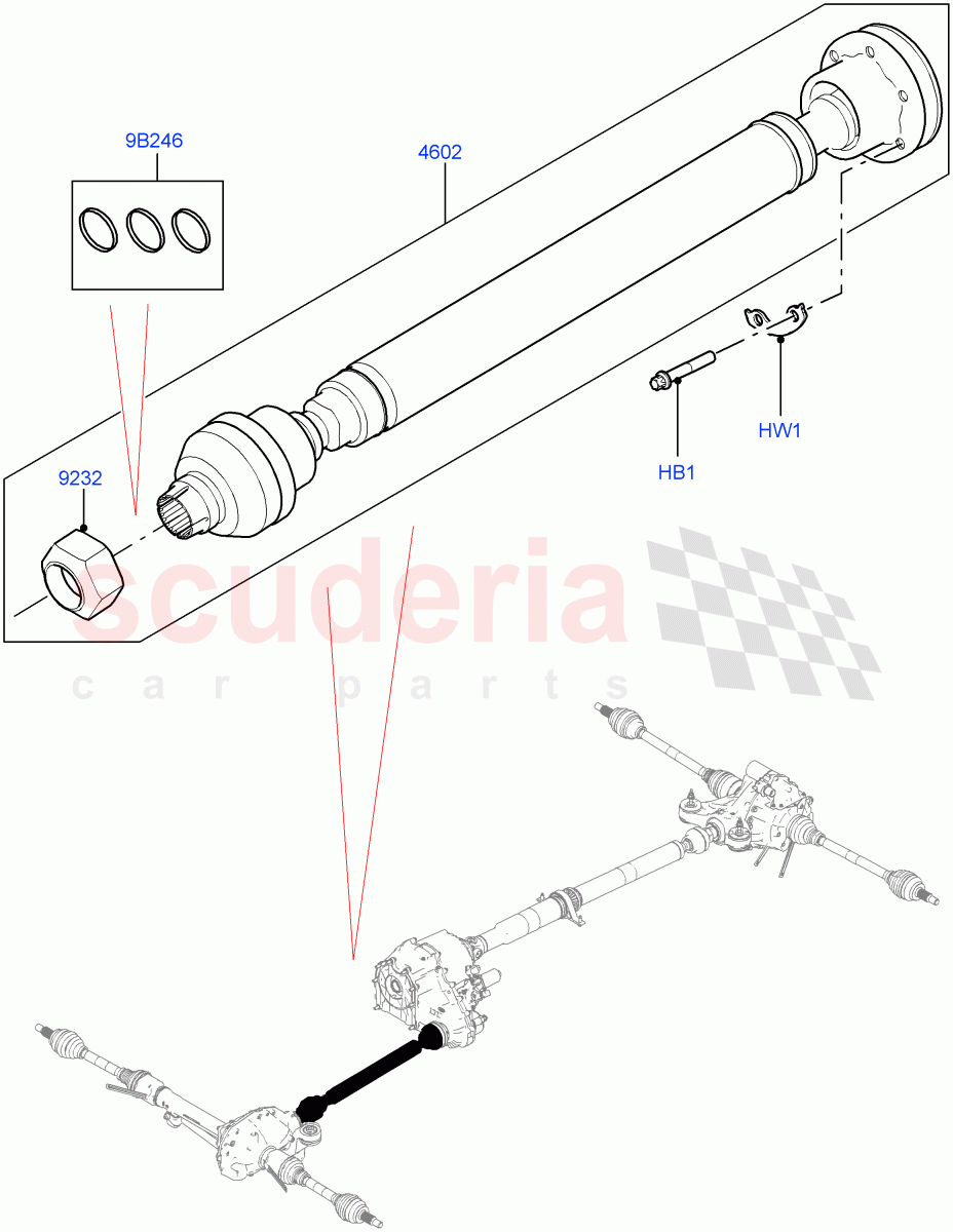 Drive Shaft - Front Axle Drive(Propshaft, Solihull Plant Build)((V)FROMHA000001) of Land Rover Land Rover Discovery 5 (2017+) [2.0 Turbo Diesel]