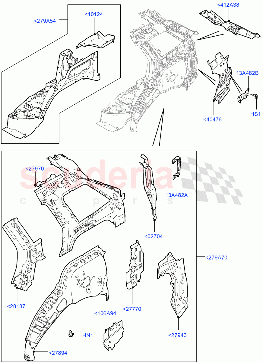 Side Panels - Inner(Middle - Rear, Inner - Rear) of Land Rover Land Rover Range Rover Sport (2014+) [4.4 DOHC Diesel V8 DITC]