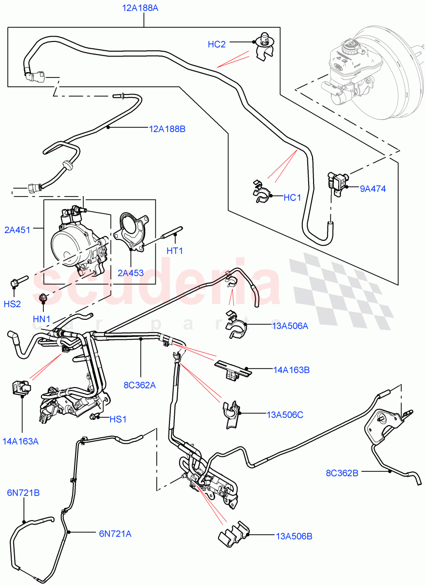 Vacuum Control And Air Injection (4.4L DOHC DITC V8 Diesel, LHD) ((V) FROMHA000001) of Land Rover Land Rover Range Rover Sport (2014+) [4.4 DOHC Diesel V8 DITC]