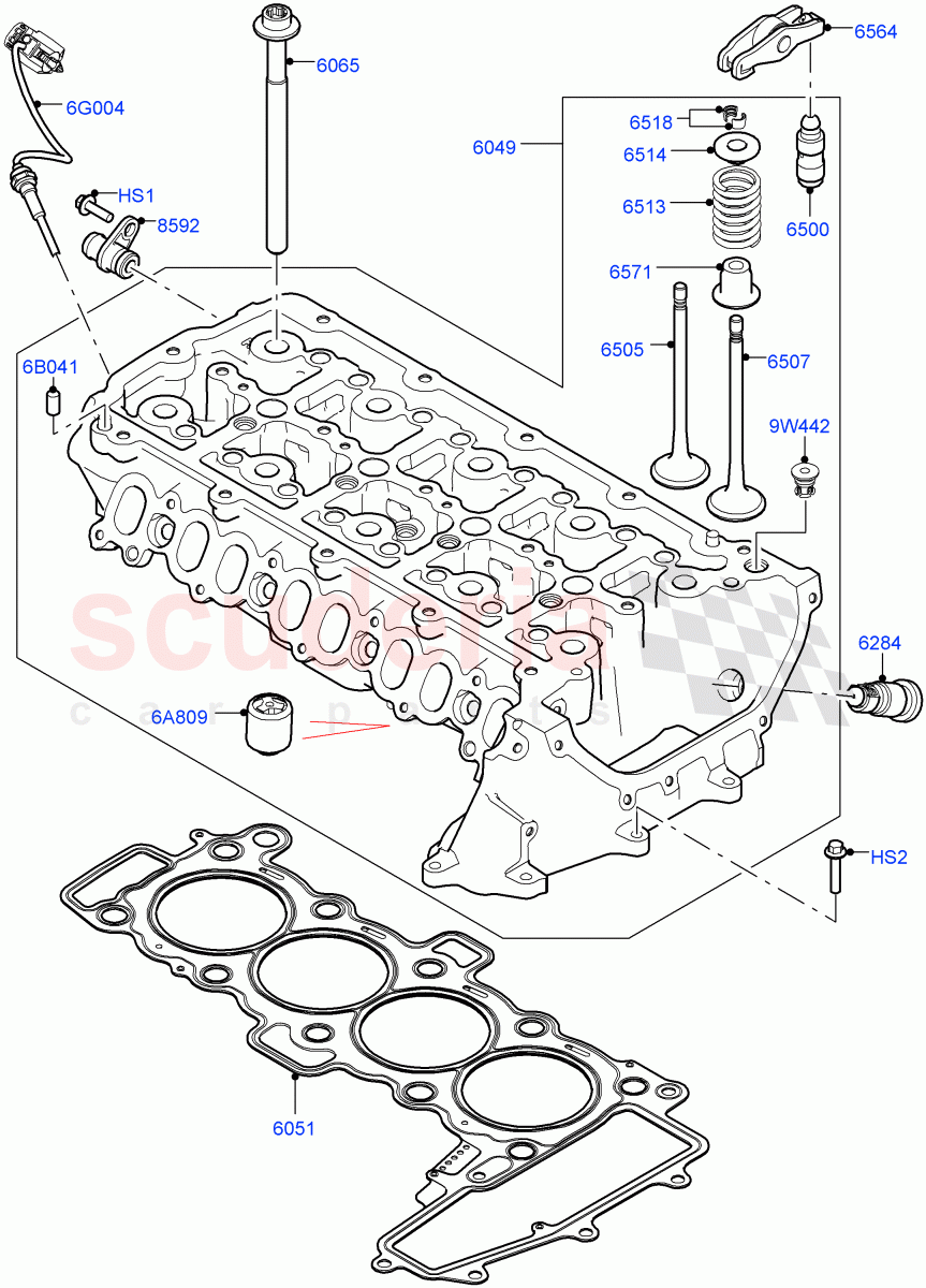 Cylinder Head (2.0L AJ21D4 Diesel Mid, Halewood (UK)) ((V) FROMMH000001) of Land Rover Land Rover Discovery Sport (2015+) [2.0 Turbo Diesel AJ21D4]