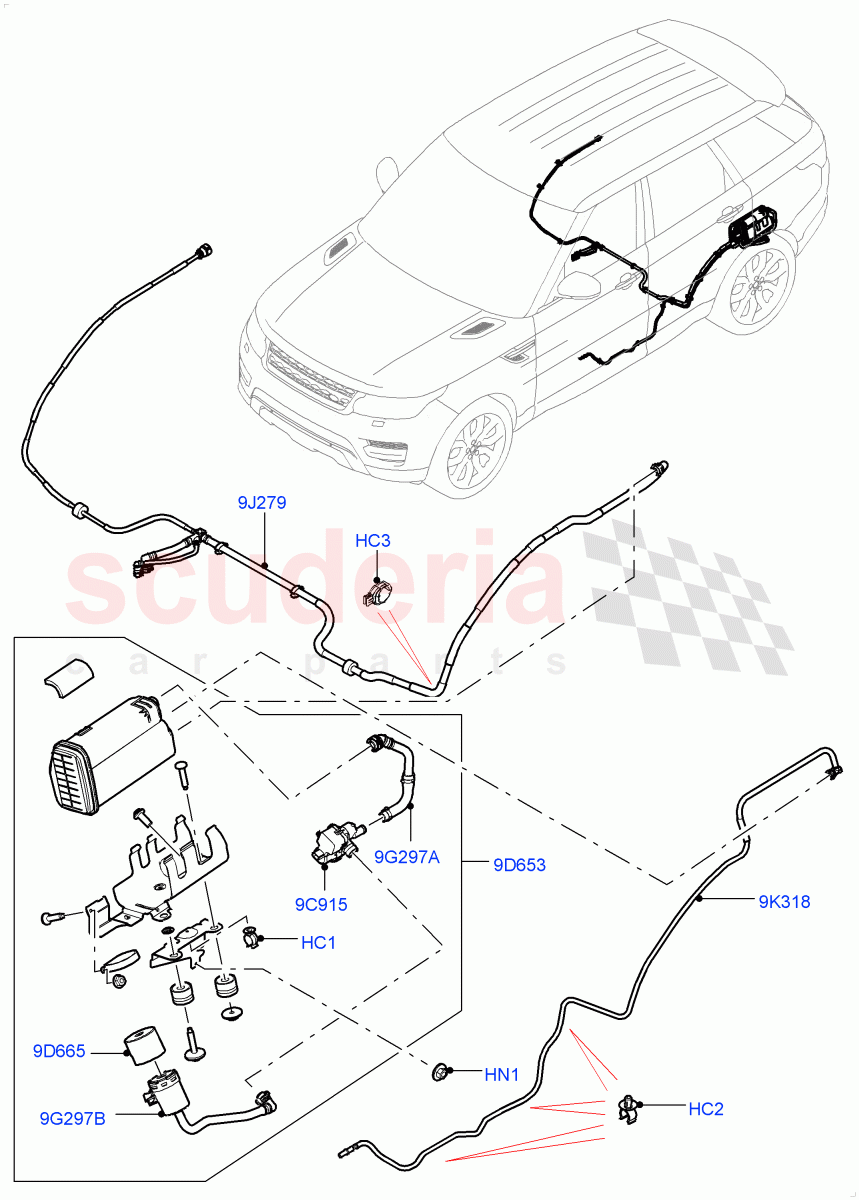 Carbon Canister (3.0L AJ20P6 Petrol High, Pet Tank With Leak Det - Lrg Filter) ((V) FROMKA000001) of Land Rover Land Rover Range Rover (2012-2021) [3.0 I6 Turbo Petrol AJ20P6]