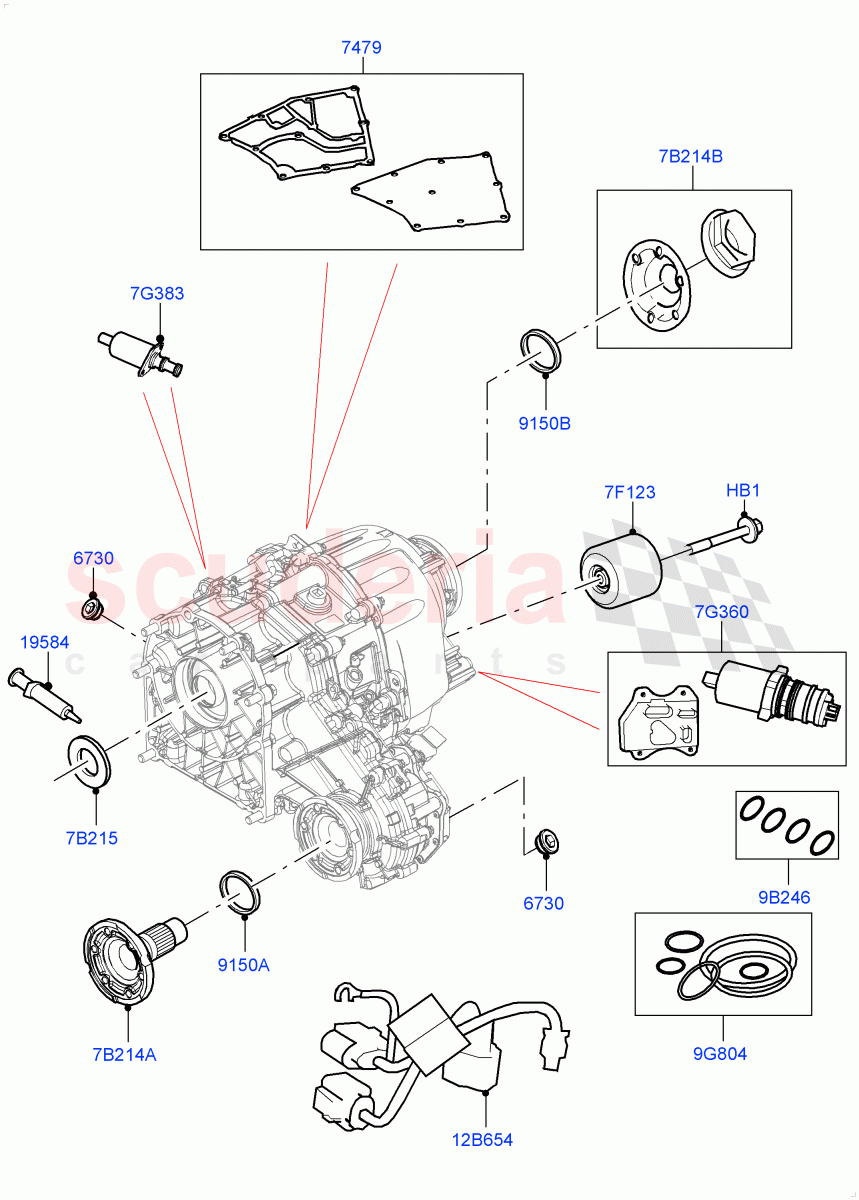 Transfer Drive Components (Nitra Plant Build) (With 1 Speed Transfer Case) ((V) FROMM2000001) of Land Rover Land Rover Discovery 5 (2017+) [3.0 Diesel 24V DOHC TC]