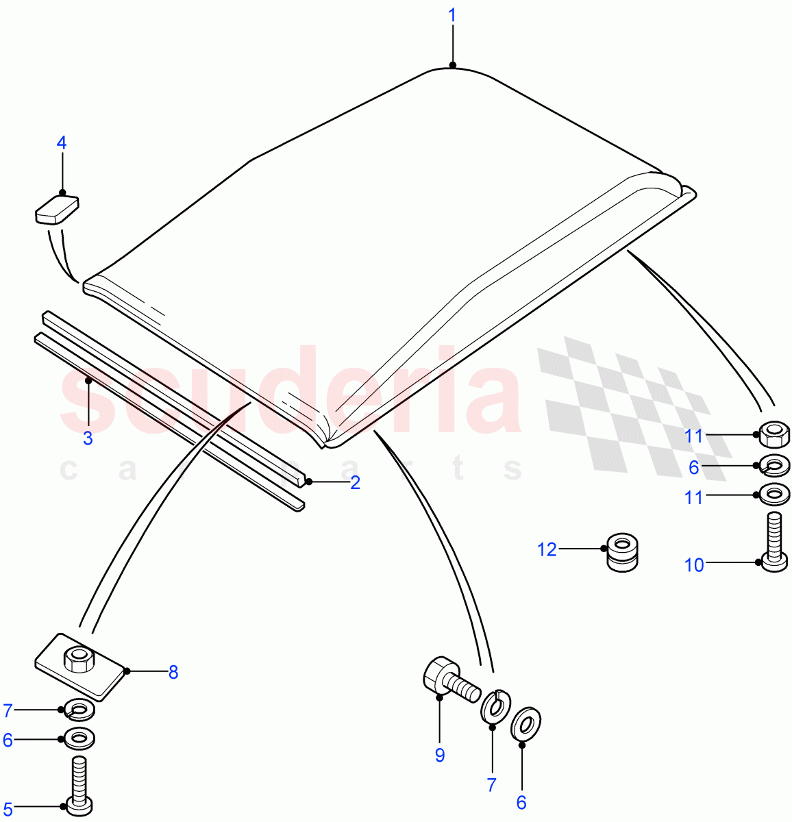 Roof Assembly (Crew Cab HCPU, Crew Cab Pick Up, Chassis Crew Cab) ((V) FROM7A000001) of Land Rover Land Rover Defender (2007-2016)