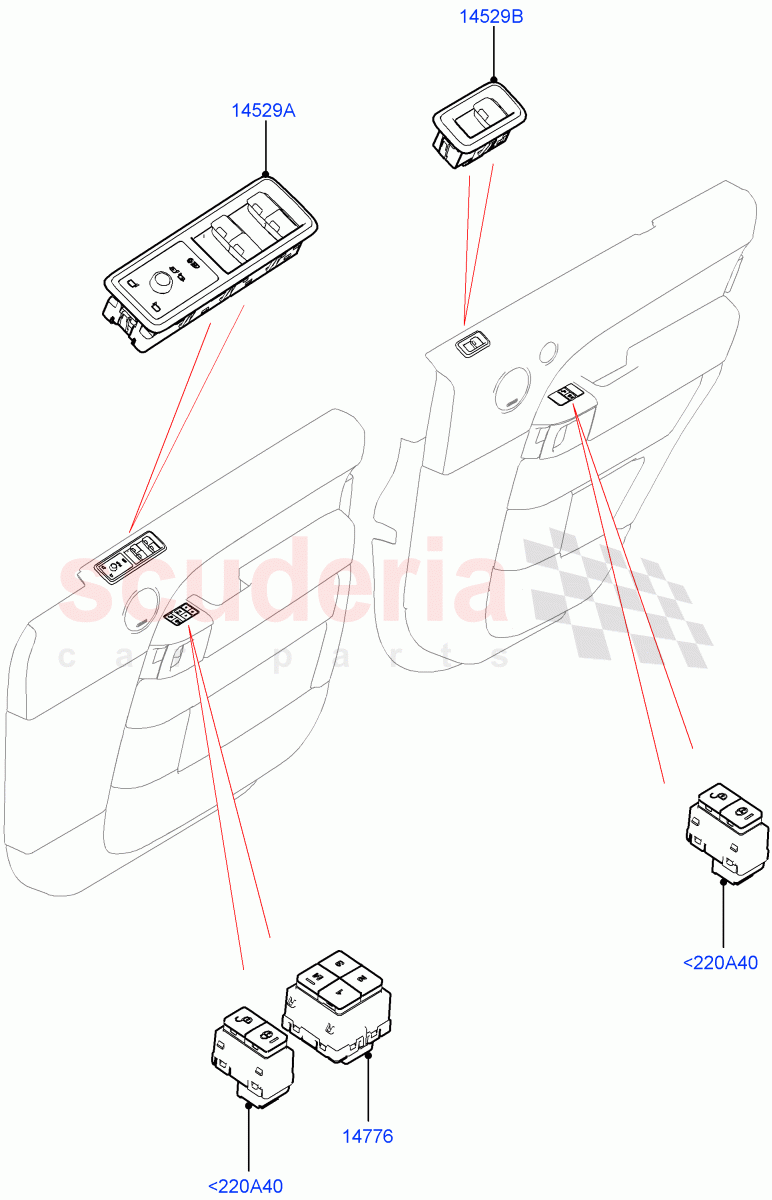 Switches(Front And Rear Doors)((V)FROMJA000001) of Land Rover Land Rover Range Rover Sport (2014+) [3.0 Diesel 24V DOHC TC]