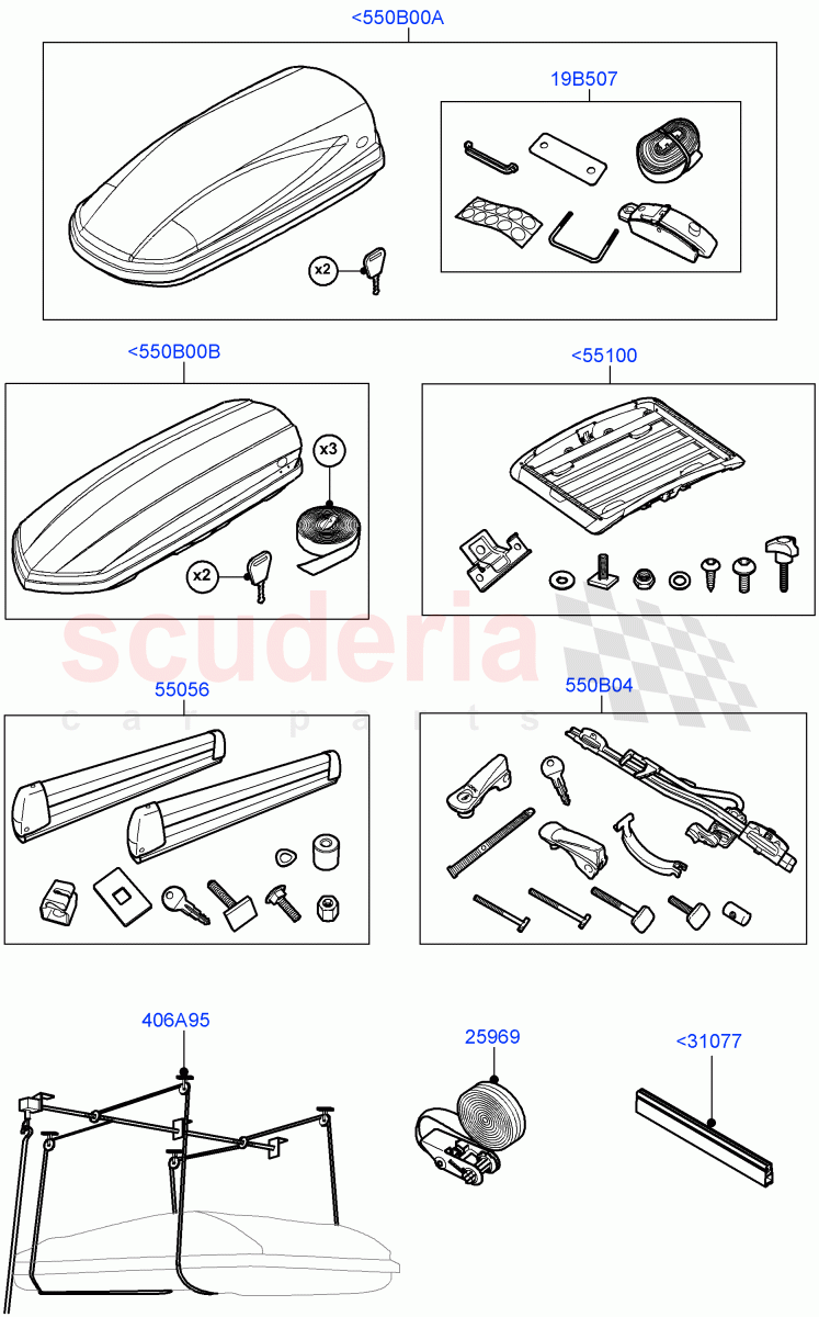 Carriers & Boxes (Accessory, Roof Carriers) of Land Rover Land Rover Range Rover Sport (2014+) [3.0 DOHC GDI SC V6 Petrol]