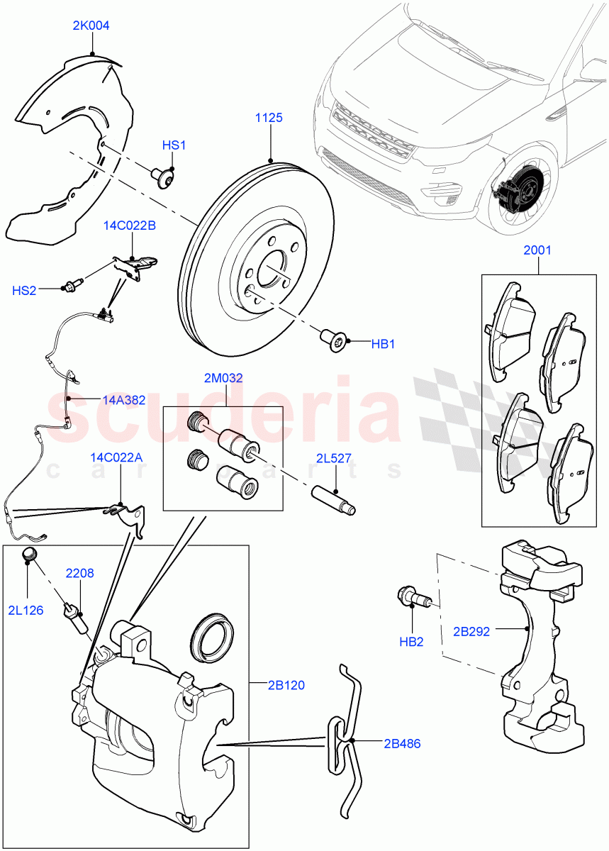 Front Brake Discs And Calipers (Itatiaia (Brazil), Front Disc And Caliper Size 17, Disc Brake Size Frt 17/RR 17) ((V) FROMGT000001) of Land Rover Land Rover Discovery Sport (2015+) [1.5 I3 Turbo Petrol AJ20P3]