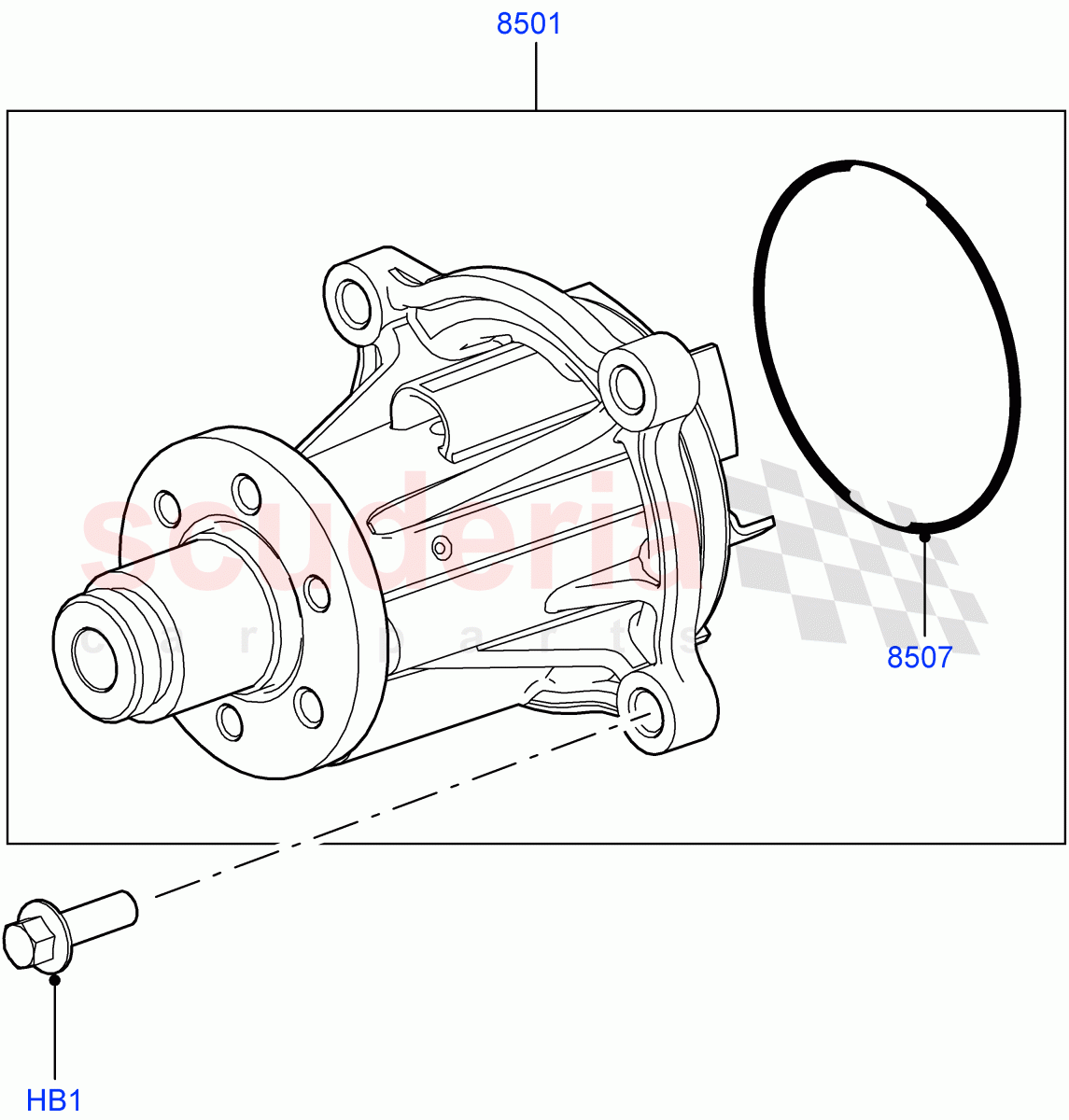 Water Pump (3.6L V8 32V DOHC EFi Diesel Lion) ((V) FROM7A000001, (V) TO9A999999) of Land Rover Land Rover Range Rover Sport (2005-2009) [3.6 V8 32V DOHC EFI Diesel]