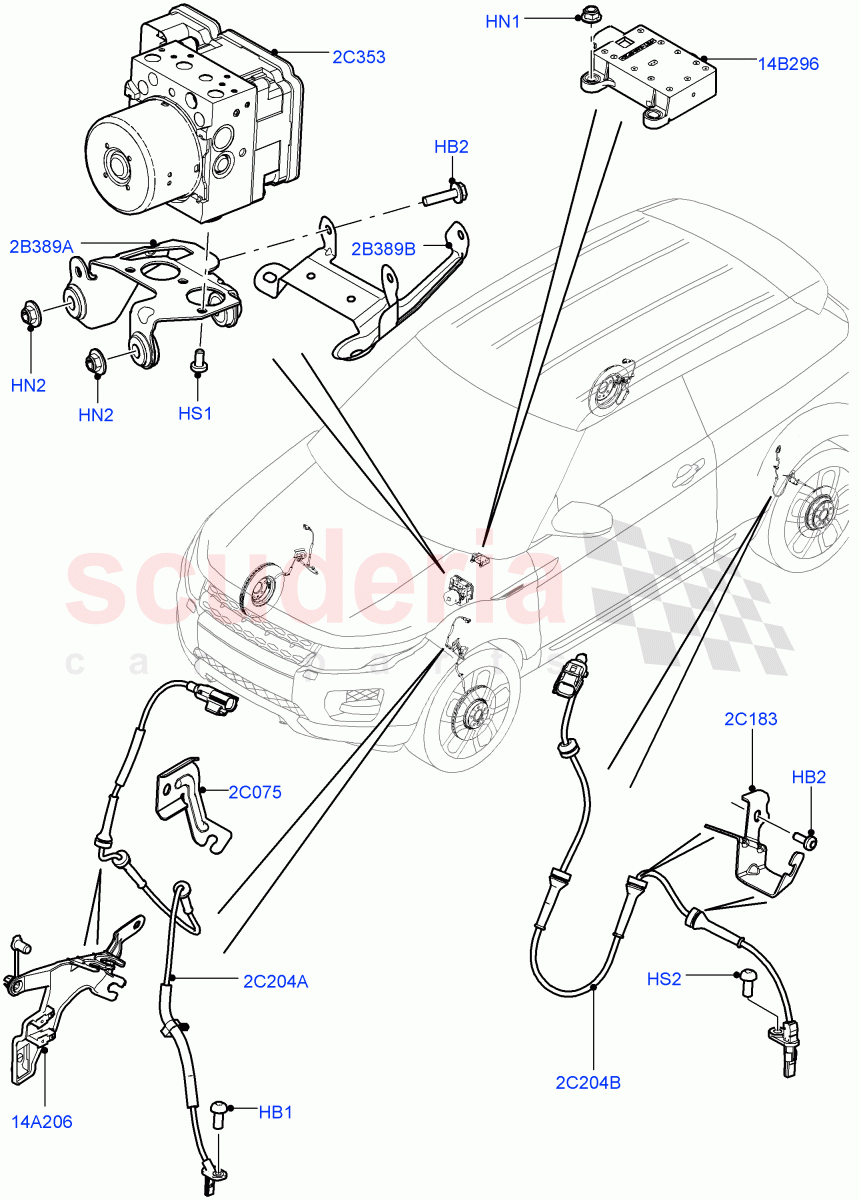 Anti-Lock Braking System (Halewood (UK)) ((V) TODH999999) of Land Rover Land Rover Range Rover Evoque (2012-2018) [2.0 Turbo Diesel]