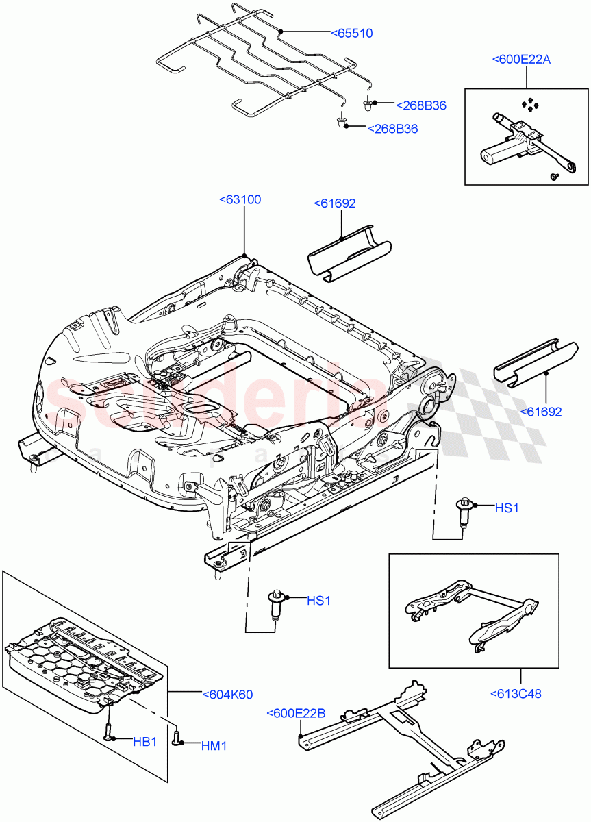 Front Seat Base (Electric Front Seat Adj Non-Memory, Itatiaia (Brazil), Seat - Standard, Driver/Pass Elec Fr Seat Adj/Memory) ((V) FROMGT000001) of Land Rover Land Rover Range Rover Evoque (2012-2018) [2.0 Turbo Diesel]