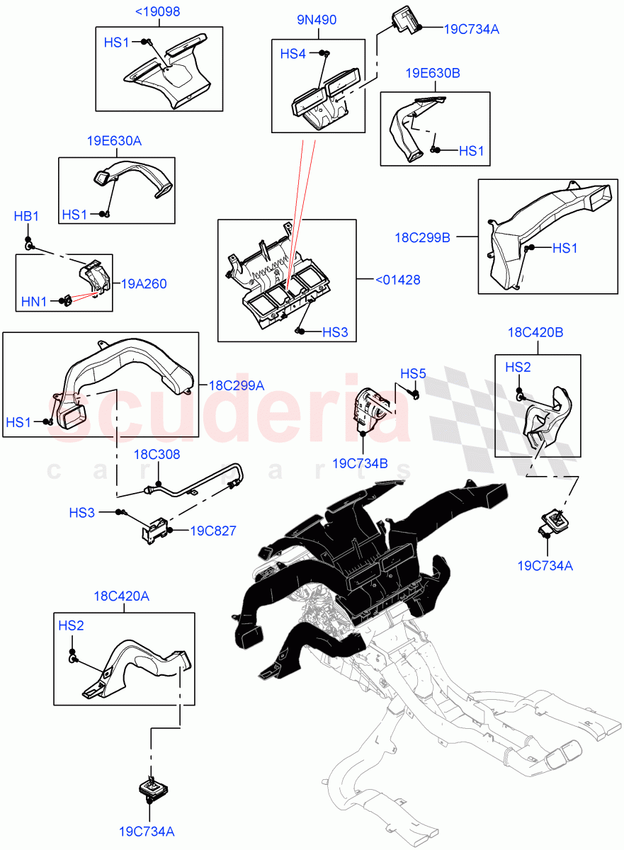 Air Vents, Louvres And Ducts (Internal Components) (Itatiaia (Brazil)) ((V) FROMLT000001) of Land Rover Land Rover Discovery Sport (2015+) [2.2 Single Turbo Diesel]
