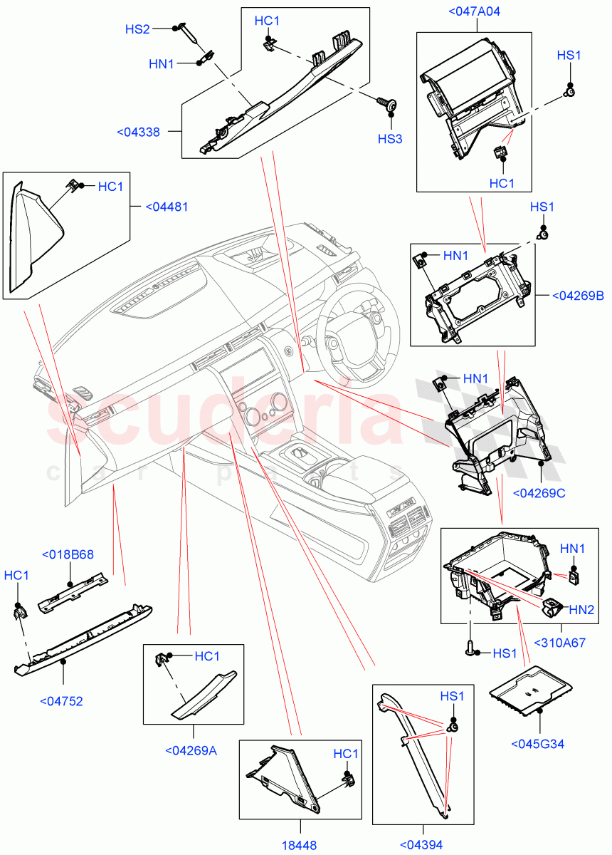 Instrument Panel (External, Lower) (Changsu (China)) ((V) FROMKG446857) of Land Rover Land Rover Discovery Sport (2015+) [2.0 Turbo Petrol GTDI]