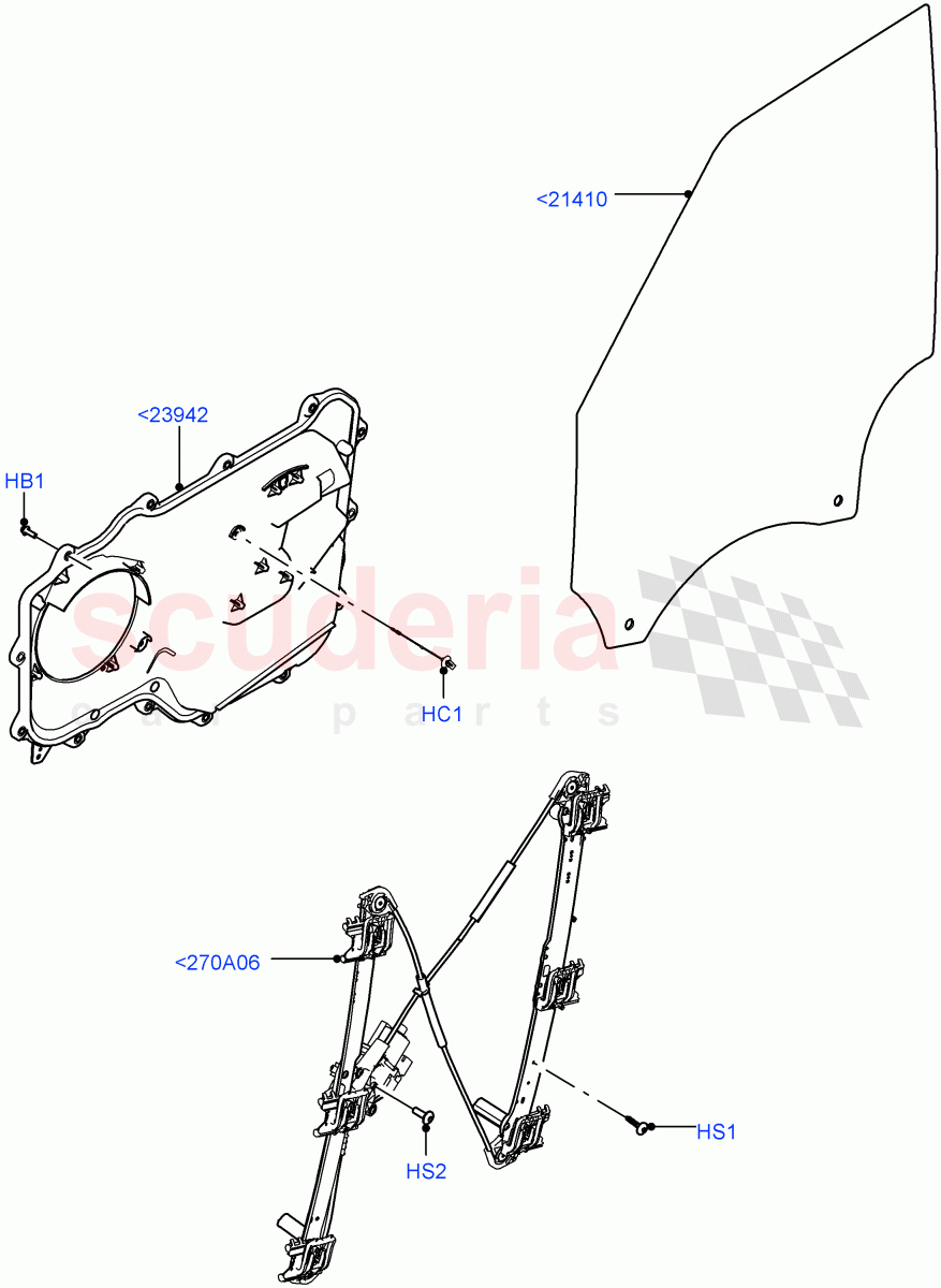 Front Door Glass & Window Controls(Nitra Plant Build)((V)FROMK2000001) of Land Rover Land Rover Discovery 5 (2017+) [3.0 I6 Turbo Petrol AJ20P6]