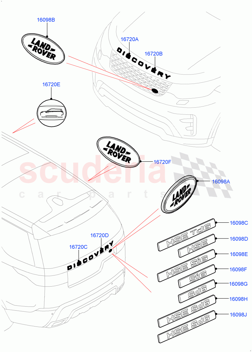 Name Plates (Solihull Plant Build) ((V) FROMHA000001) of Land Rover Land Rover Discovery 5 (2017+) [3.0 DOHC GDI SC V6 Petrol]