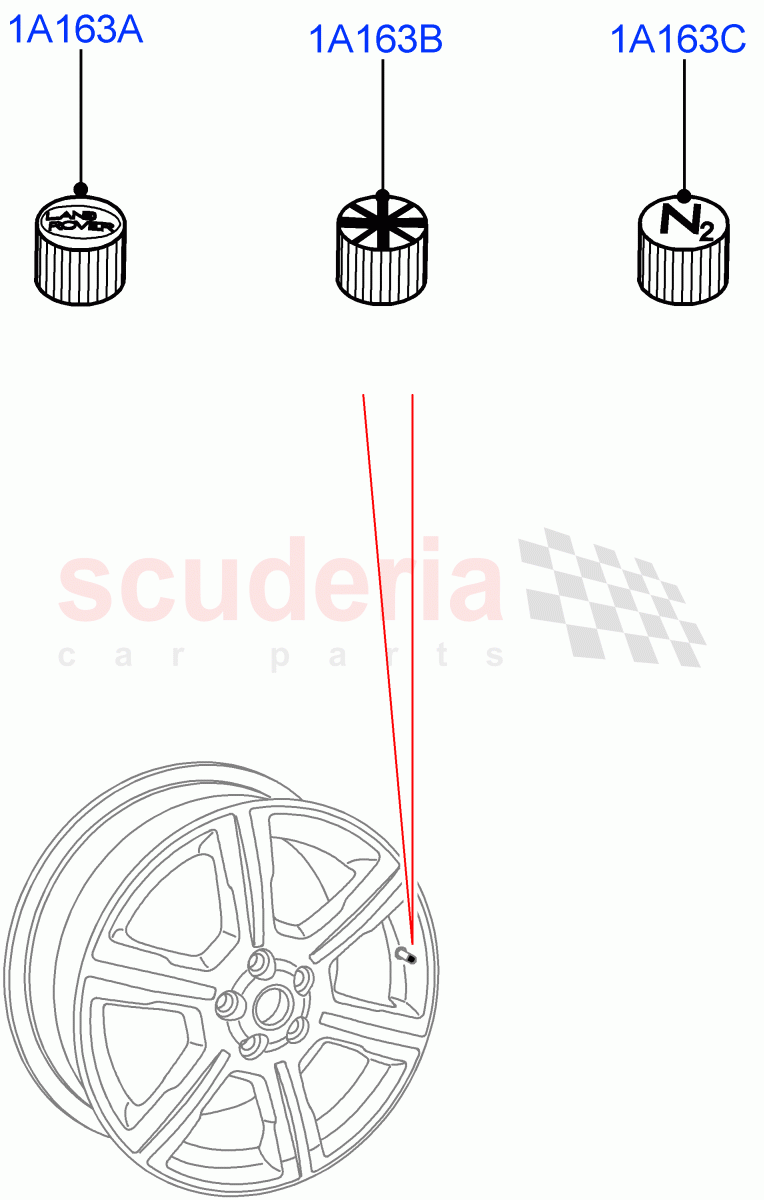 Wheel Ornamentation (Nitra Plant Build, Solihull Plant Build) of Land Rover Land Rover Discovery 5 (2017+) [3.0 Diesel 24V DOHC TC]