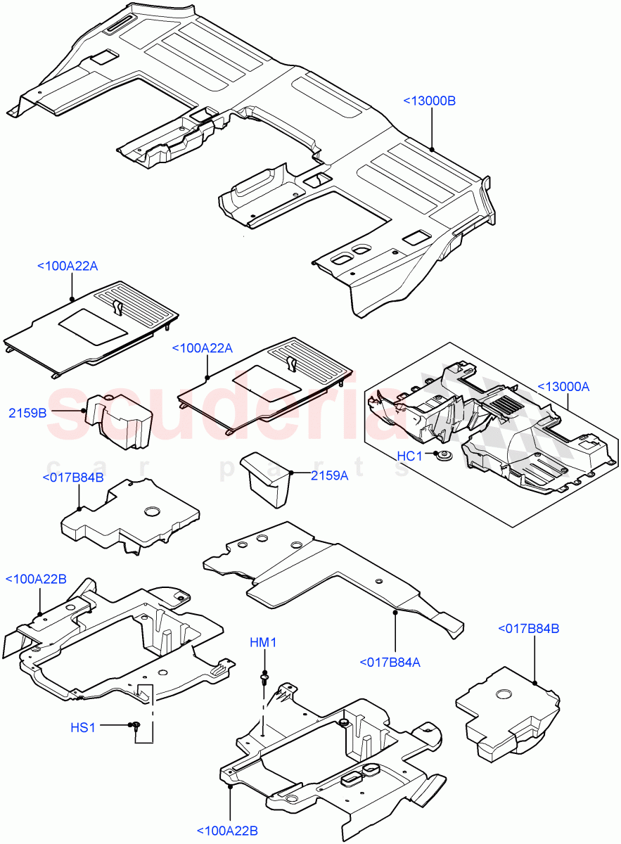 Floor Trim(Floor Carpets, Commercial)(Short Wheelbase,Version - Commercial)((V)FROMM2000001) of Land Rover Land Rover Defender (2020+) [3.0 I6 Turbo Diesel AJ20D6]