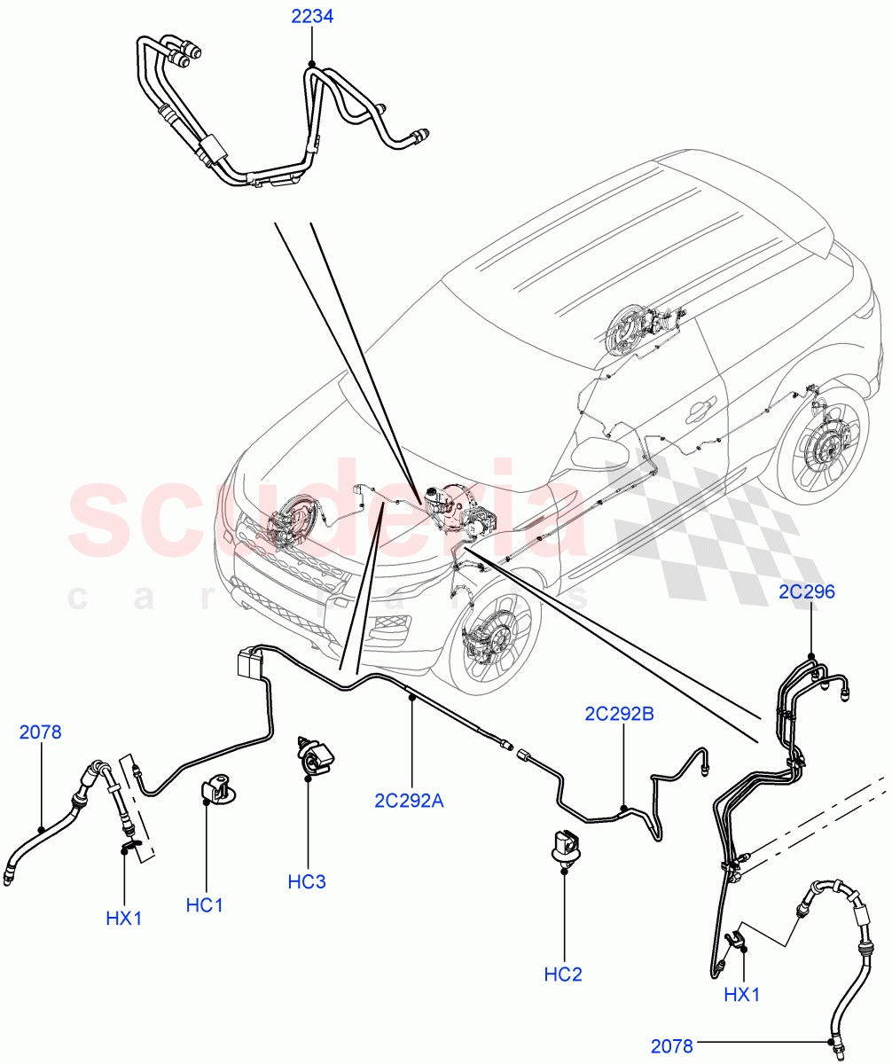 Front Brake Pipes (Changsu (China)) ((V) FROMEG000001) of Land Rover Land Rover Range Rover Evoque (2012-2018) [2.0 Turbo Diesel]