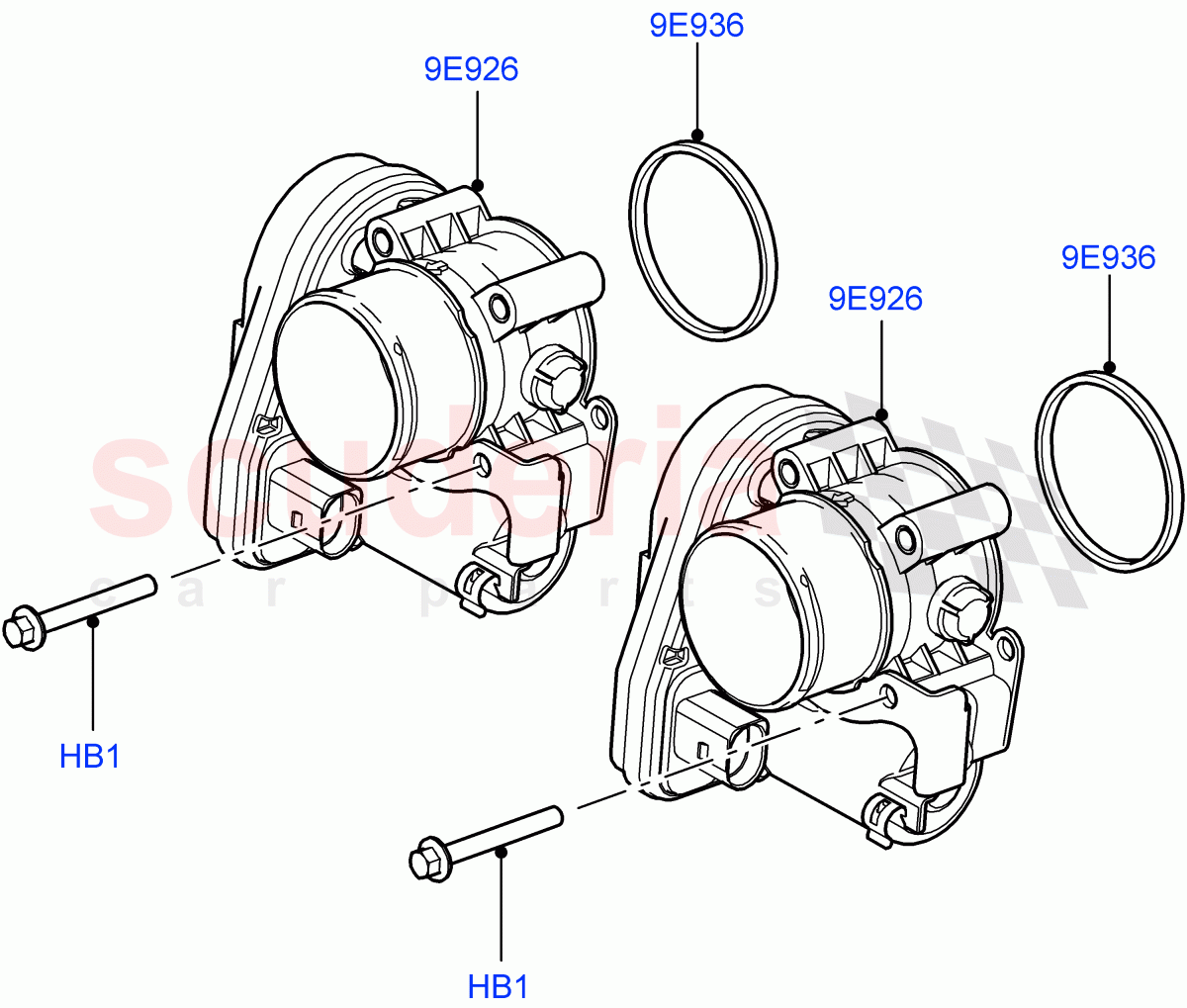 Throttle Housing(3.6L V8 32V DOHC EFi Diesel Lion)((V)FROM7A000001,(V)TO9A999999) of Land Rover Land Rover Range Rover Sport (2005-2009) [3.6 V8 32V DOHC EFI Diesel]