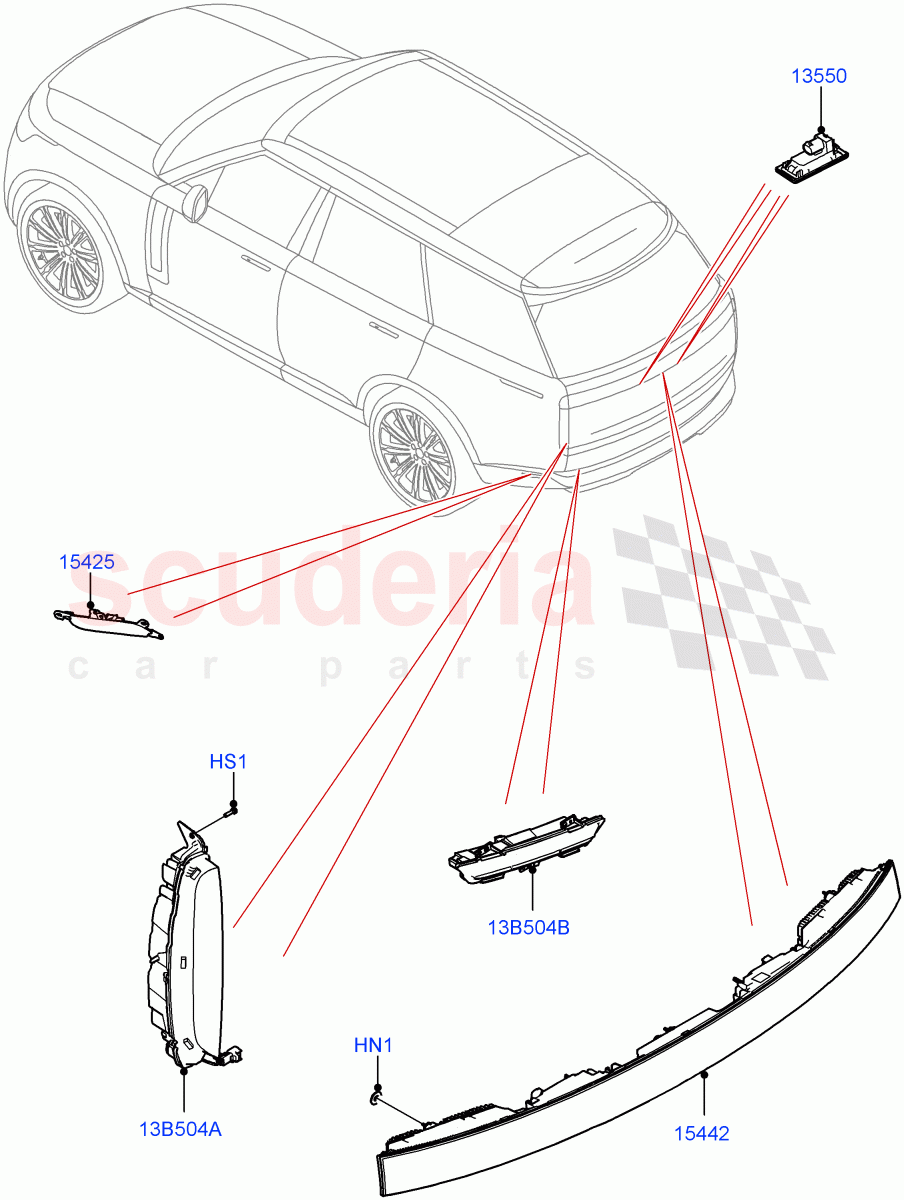 Rear Lamps of Land Rover Land Rover Range Rover (2022+) [4.4 V8 Turbo Petrol NC10]