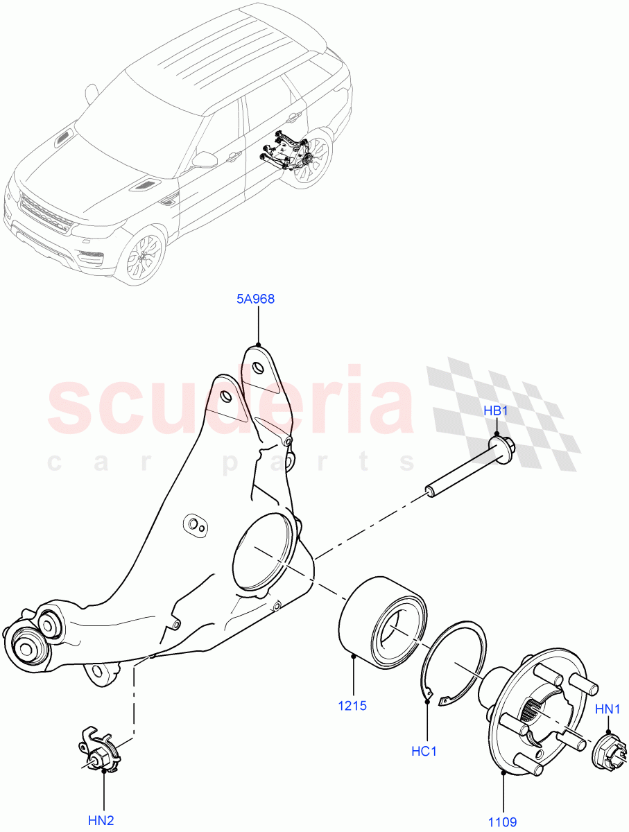 Rear Knuckle And Hub of Land Rover Land Rover Range Rover Sport (2014+) [5.0 OHC SGDI SC V8 Petrol]