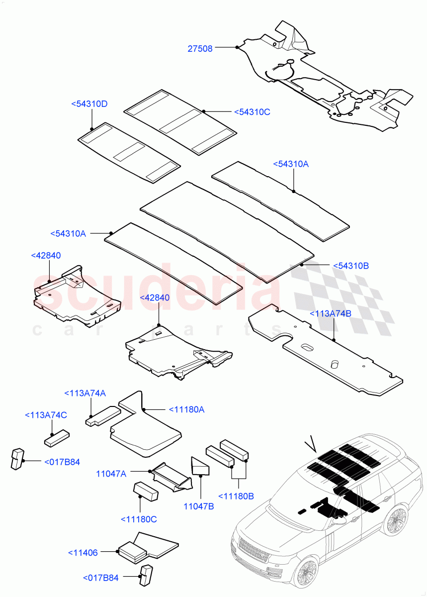 Insulators - Rear(Passenger Compartment) of Land Rover Land Rover Range Rover (2012-2021) [3.0 I6 Turbo Diesel AJ20D6]