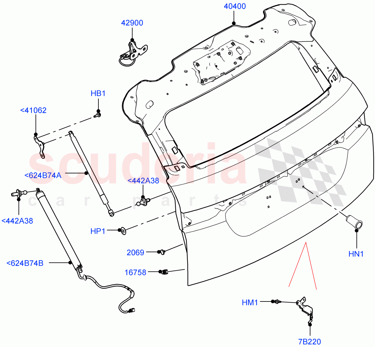 Luggage Compartment Door (Door And Fixings) (Halewood (UK)) of Land Rover Land Rover Range Rover Evoque (2019+) [2.0 Turbo Petrol AJ200P]