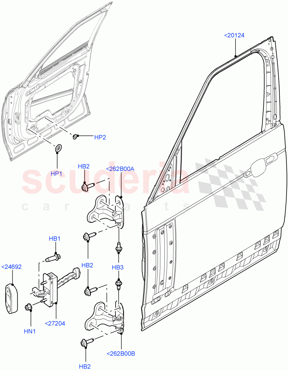 Front Doors, Hinges & Weatherstrips (Door And Fixings) of Land Rover Land Rover Range Rover (2012-2021) [2.0 Turbo Petrol AJ200P]