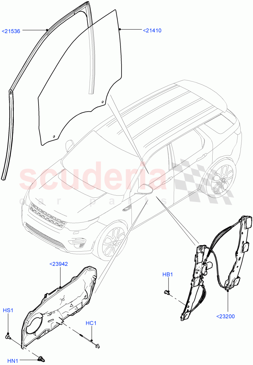 Front Door Glass & Window Controls (Changsu (China)) ((V) FROMFG000001) of Land Rover Land Rover Discovery Sport (2015+) [1.5 I3 Turbo Petrol AJ20P3]