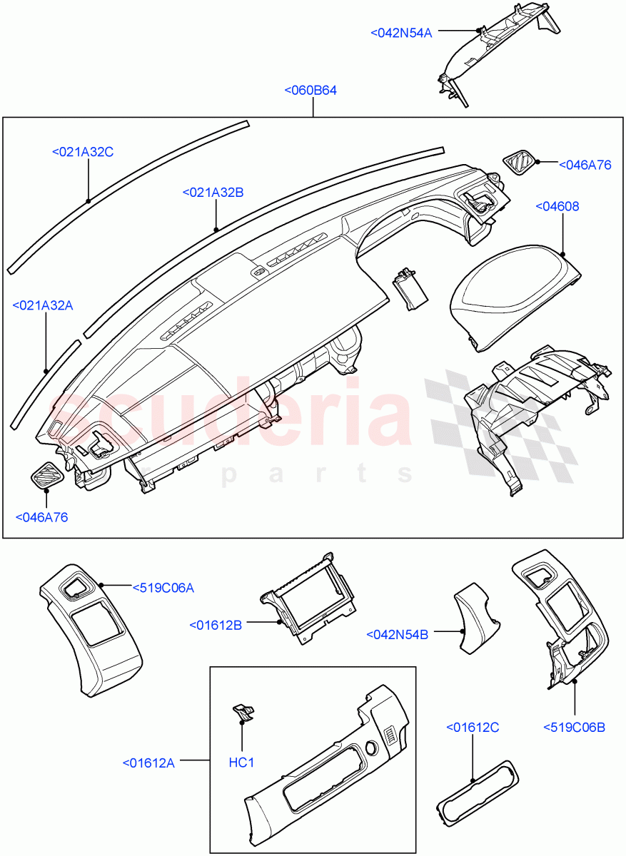 Instrument Panel (Upper, External) ((V) FROMAA000001) of Land Rover Land Rover Range Rover Sport (2010-2013) [5.0 OHC SGDI SC V8 Petrol]