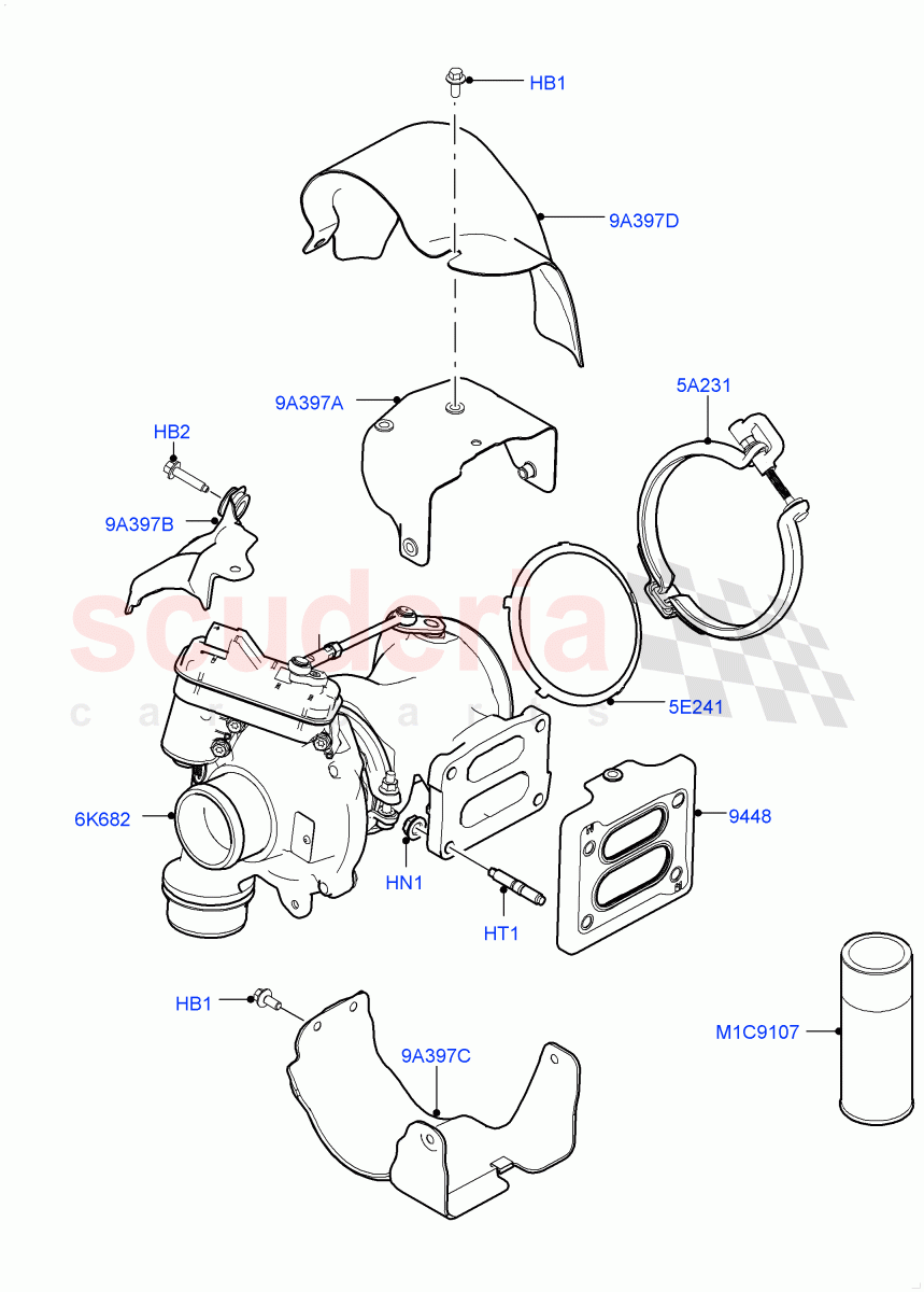 Turbocharger (Nitra Plant Build) (2.0L AJ200P Hi PHEV, 2.0L I4 High DOHC AJ200 Petrol) ((V) FROMK2000001) of Land Rover Land Rover Defender (2020+) [2.0 Turbo Petrol AJ200P]