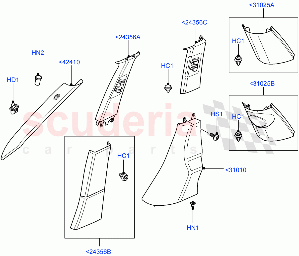 Side Trim (Front And Rear) (Less Armoured) ((V) FROMAA000001) of Land Rover Land Rover Range Rover (2010-2012) [5.0 OHC SGDI NA V8 Petrol]