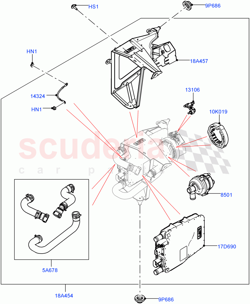 High Voltage Heater(2.0L AJ200P Hi PHEV)((V)FROMJA000001) of Land Rover Land Rover Range Rover Sport (2014+) [2.0 Turbo Petrol GTDI]