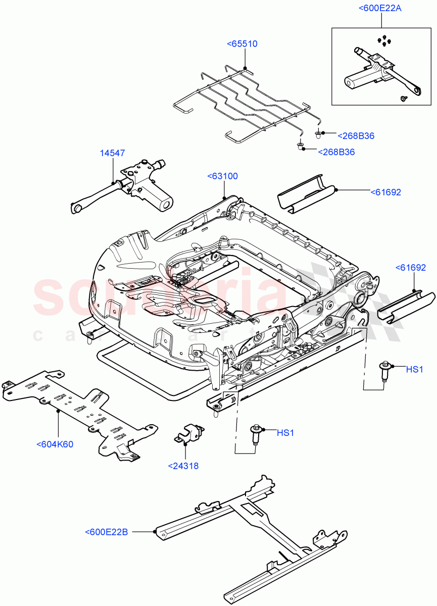 Front Seat Base (Manual Front Seat Adj Driver & Pass, Halewood (UK), Seat - Standard) of Land Rover Land Rover Range Rover Evoque (2012-2018) [2.0 Turbo Diesel]