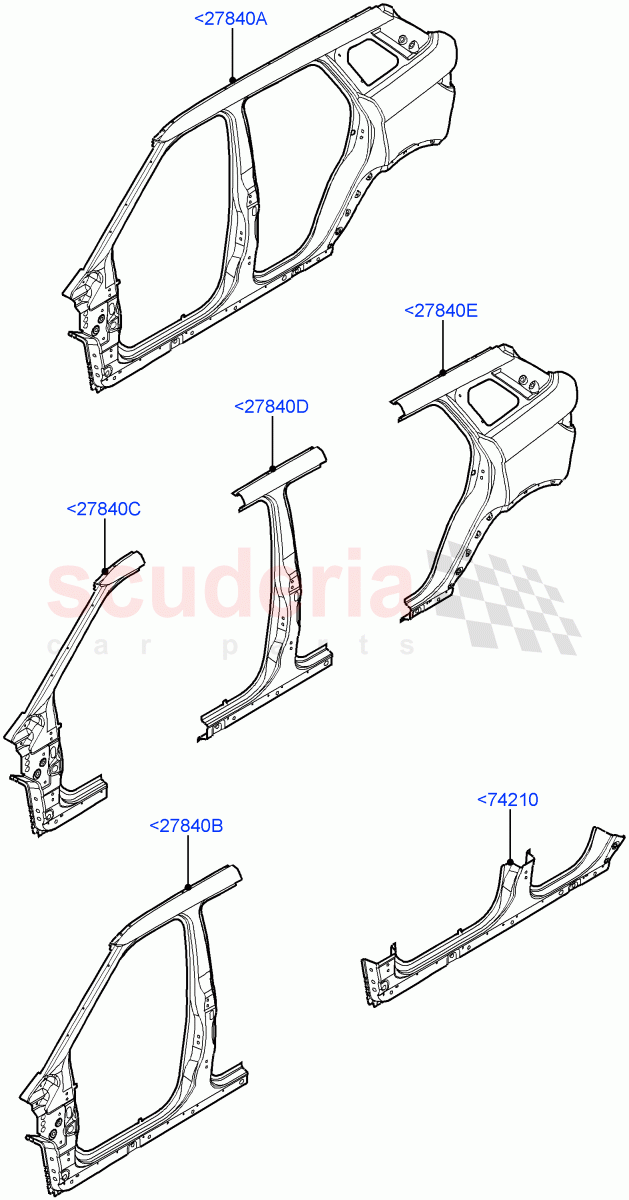 Side Panels - Outer(Itatiaia (Brazil))((V)FROMGT000001) of Land Rover Land Rover Range Rover Evoque (2012-2018) [2.2 Single Turbo Diesel]