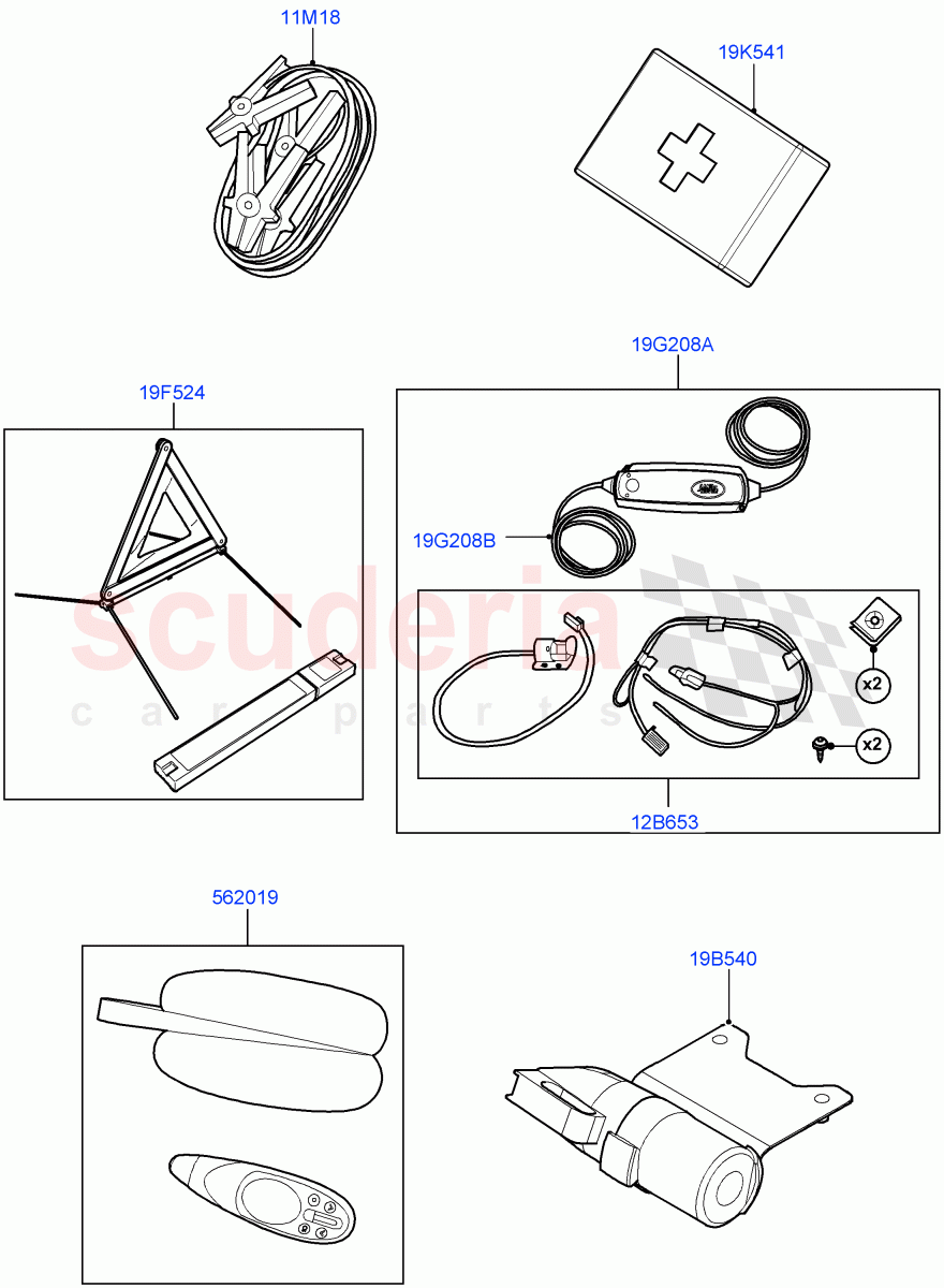Emergency Equipment (Accessory) (Halewood (UK), Halewood Plant) of Land Rover Land Rover Discovery Sport (2015+) [2.0 Turbo Petrol AJ200P]