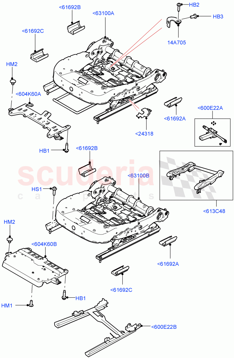 Front Seat Base(Itatiaia (Brazil)) of Land Rover Land Rover Range Rover Evoque (2019+) [2.0 Turbo Diesel AJ21D4]