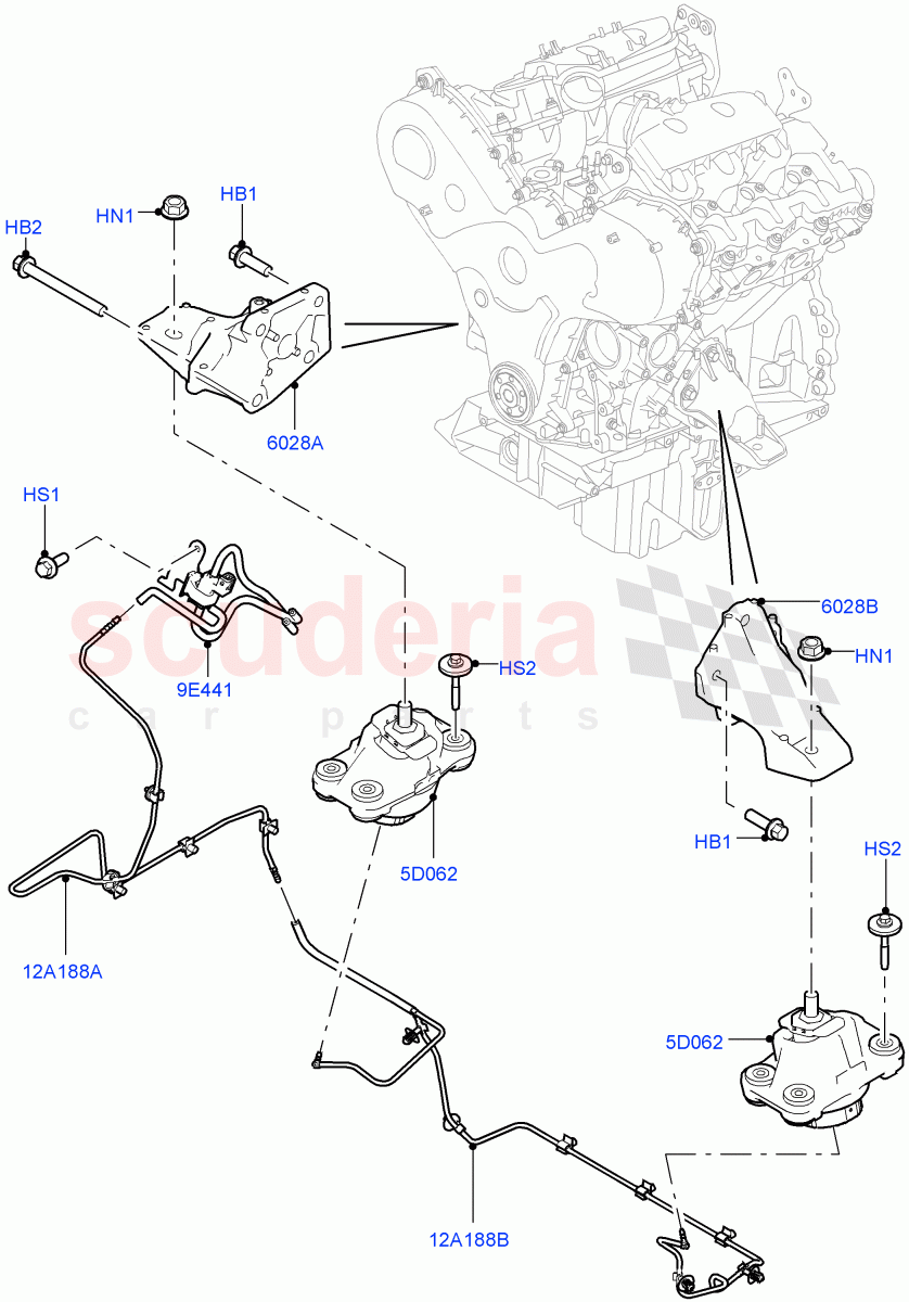 Engine Mounting (3.0 V6 Diesel) of Land Rover Land Rover Range Rover (2012-2021) [5.0 OHC SGDI NA V8 Petrol]