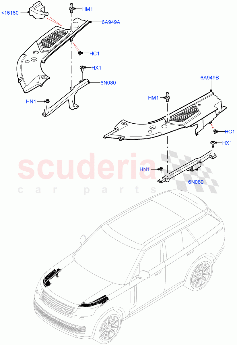 Engine Compartment - Covers of Land Rover Land Rover Range Rover (2022+) [3.0 I6 Turbo Petrol AJ20P6]