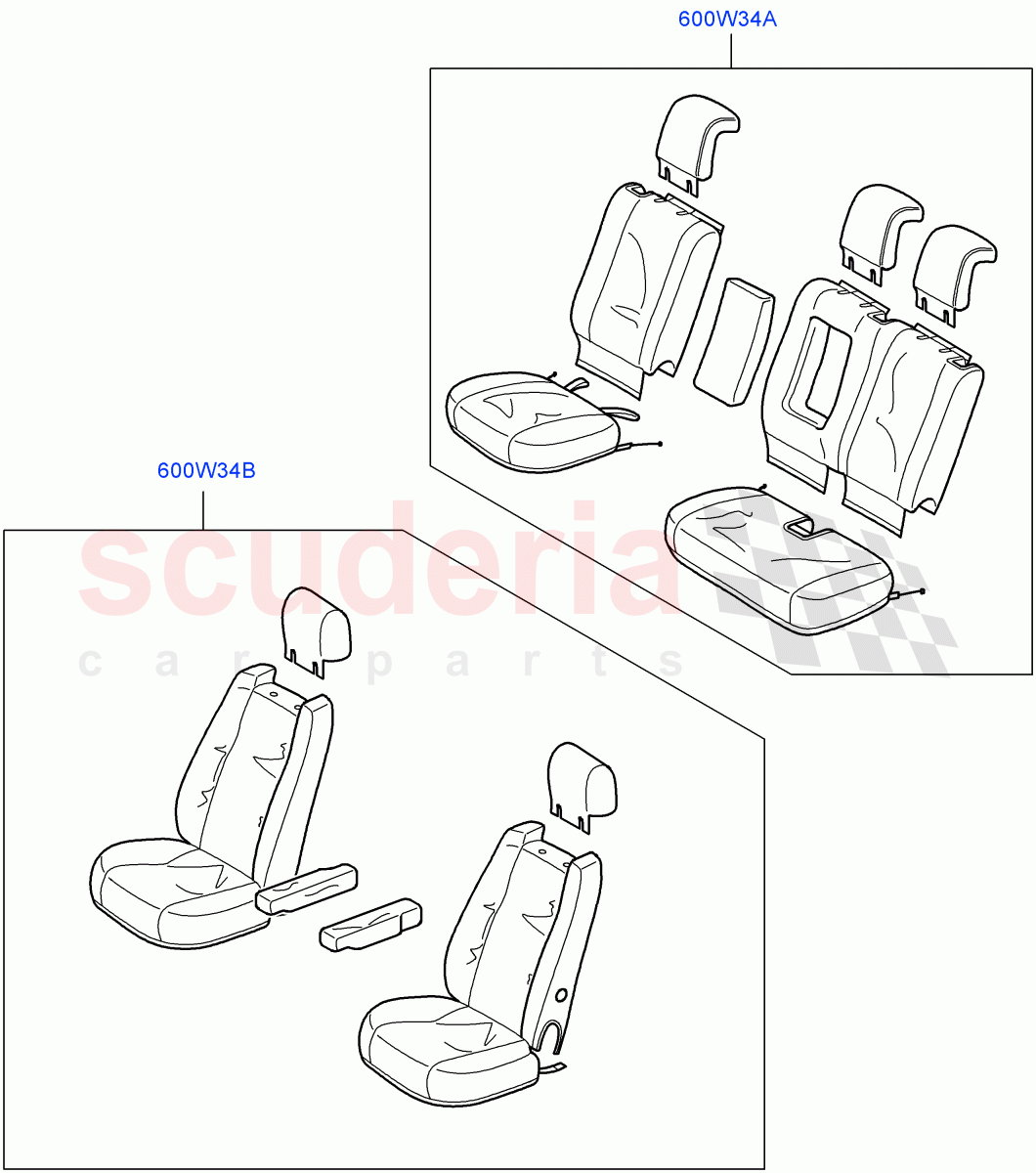 Accessory Seat Covers(Solihull Plant Build, Nitra Plant Build) of Land Rover Land Rover Discovery 5 (2017+) [3.0 Diesel 24V DOHC TC]