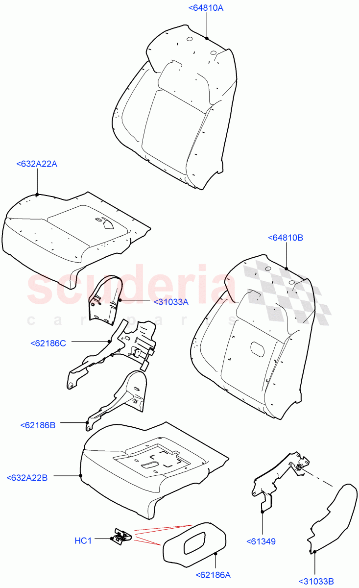 Front Seat Pads/Valances & Heating(Pads/Valances)(Drv/Pass Electric Front Seat Adjust,Non SVR,Driver/Pass Elec Fr Seat Adj/Memory,Electric Front Seat Adj Drv Memory)((V)TOHA999999) of Land Rover Land Rover Range Rover Sport (2014+) [2.0 Turbo Diesel]