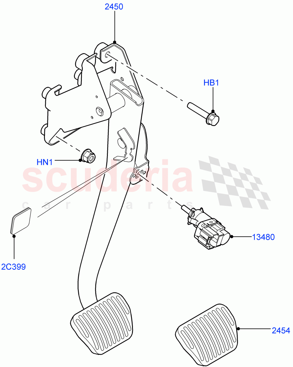 Brake And Clutch Controls(With Petrol Engines) of Land Rover Land Rover Range Rover (2012-2021) [5.0 OHC SGDI SC V8 Petrol]