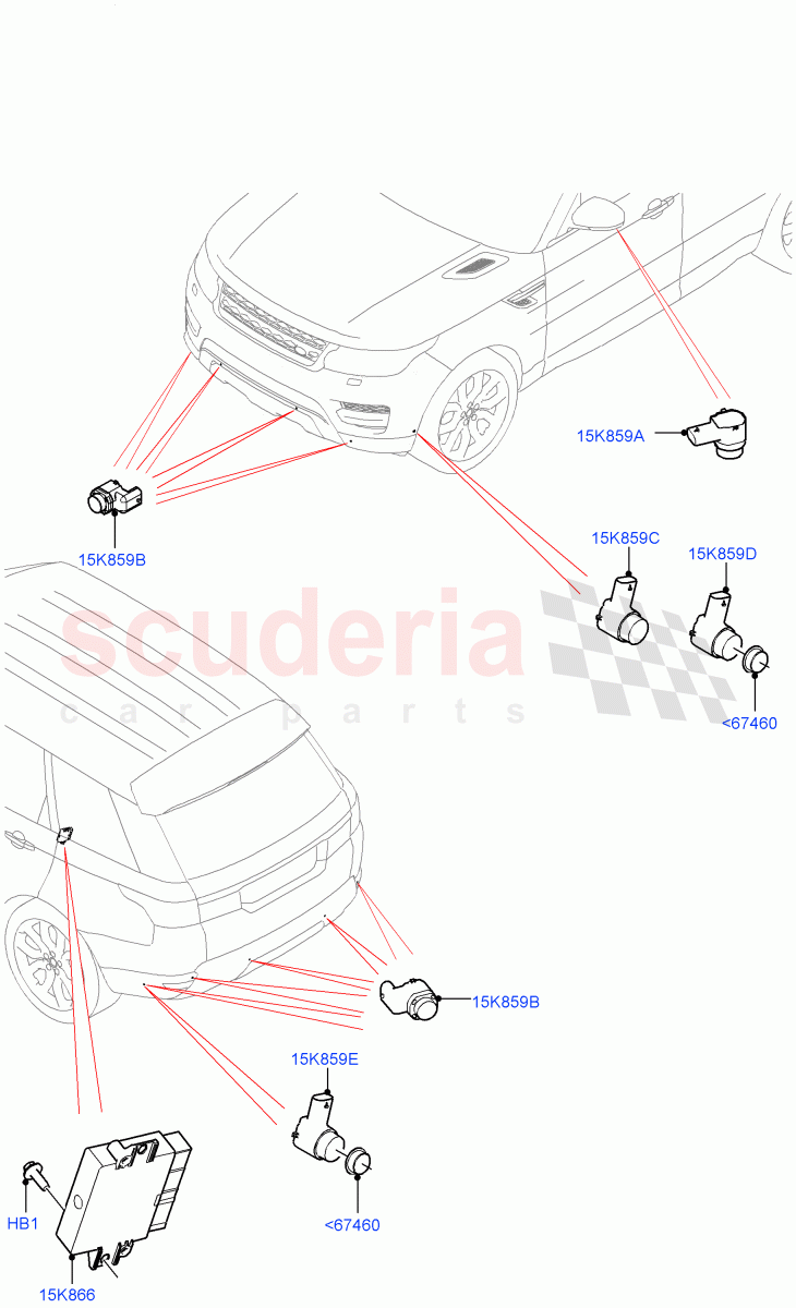 Parking Distance Control(Version - Core,Non SVR)((V)FROMJA000001) of Land Rover Land Rover Range Rover Sport (2014+) [5.0 OHC SGDI SC V8 Petrol]