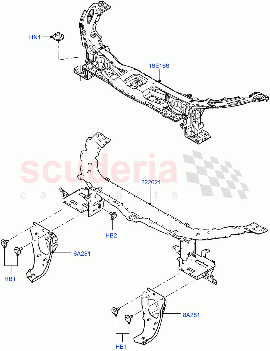 Front Panels, Aprons & Side Members(Front End)(Itatiaia (Brazil))((V)FROMGT000001) of Land Rover Land Rover Discovery Sport (2015+) [2.0 Turbo Diesel AJ21D4]