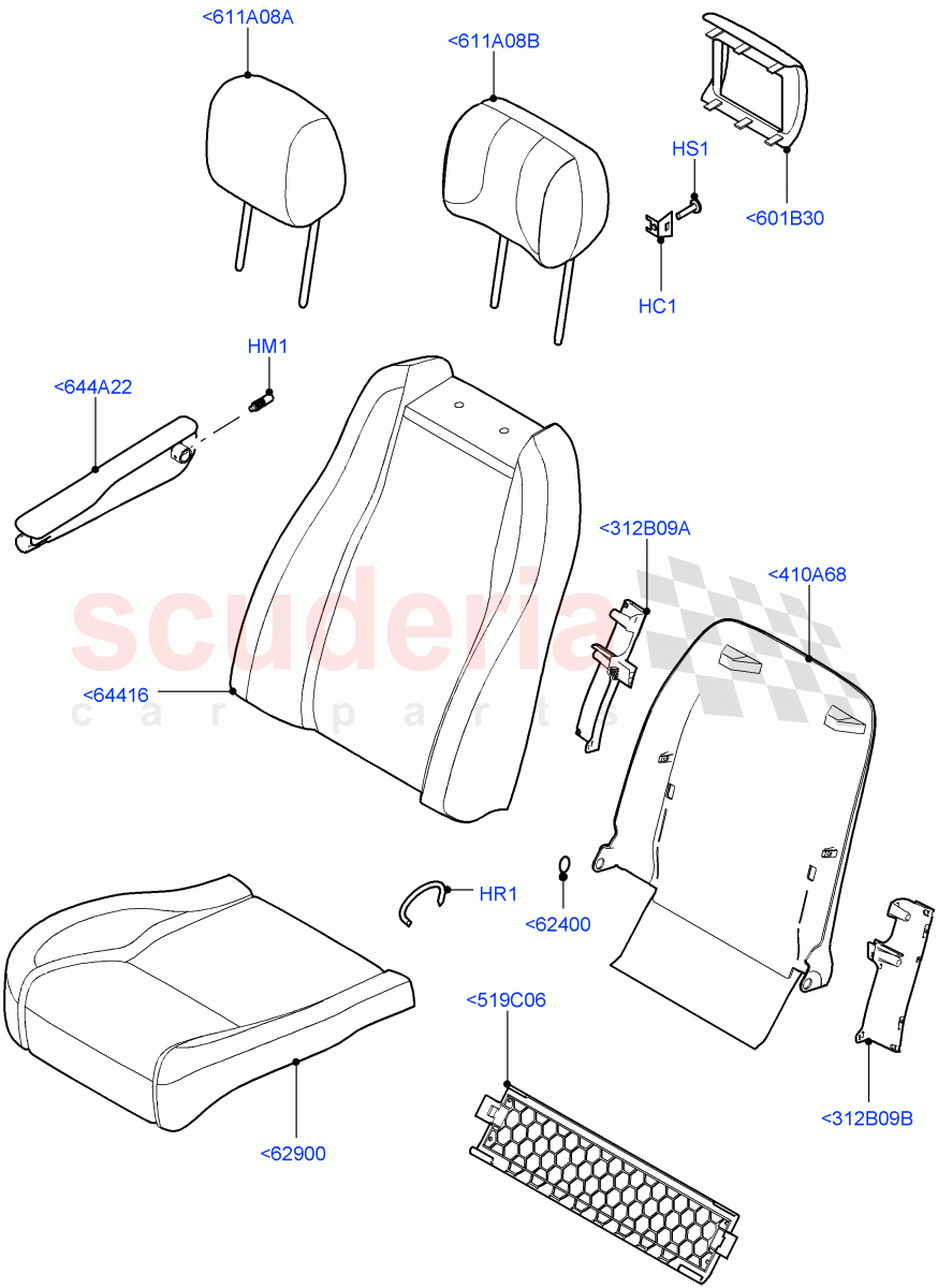 Front Seat Covers(Windsor Leather Perforated,With Heated Seats - Front/Rear,Heated Seats - Drivers/Passengers)((V)TOHA999999) of Land Rover Land Rover Range Rover (2012-2021) [3.0 DOHC GDI SC V6 Petrol]