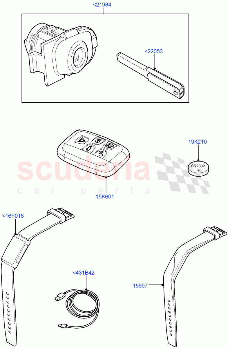 Vehicle Lock Sets And Repair Kits(Nitra Plant Build)((V)FROMK2000001) of Land Rover Land Rover Discovery 5 (2017+) [2.0 Turbo Petrol AJ200P]