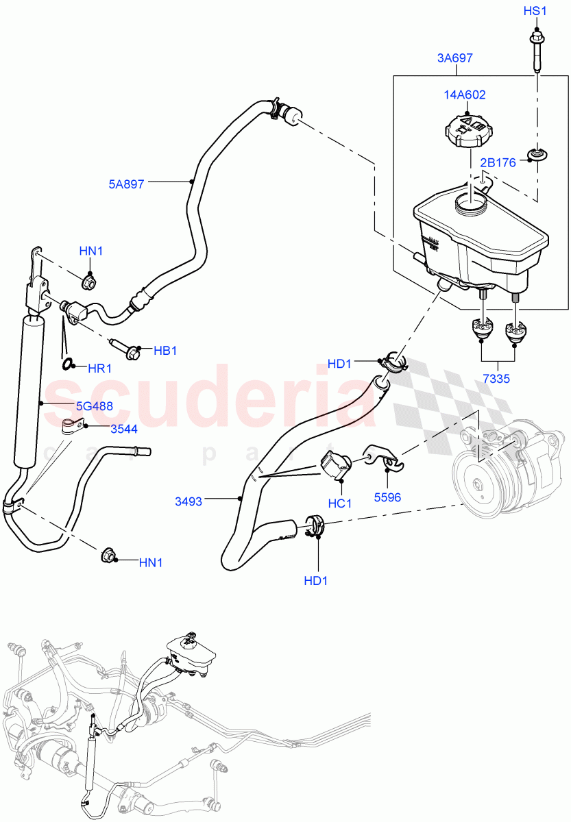 Active Anti-Roll Bar System(Reservoir, Cooler)(4.4L DOHC DITC V8 Diesel)((V)FROMEA000001) of Land Rover Land Rover Range Rover Sport (2014+) [3.0 Diesel 24V DOHC TC]