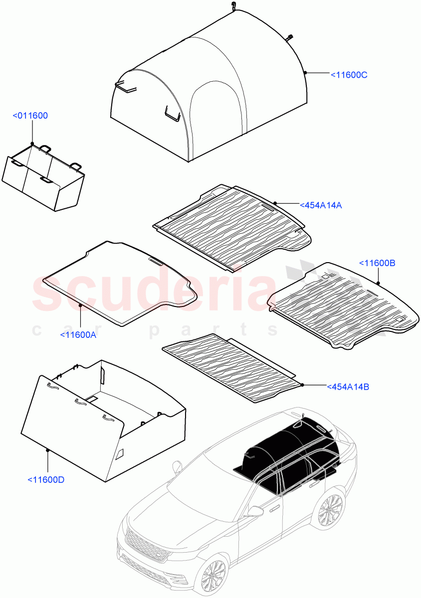 Loadspace Protection Mats of Land Rover Land Rover Range Rover Velar (2017+) [3.0 DOHC GDI SC V6 Petrol]